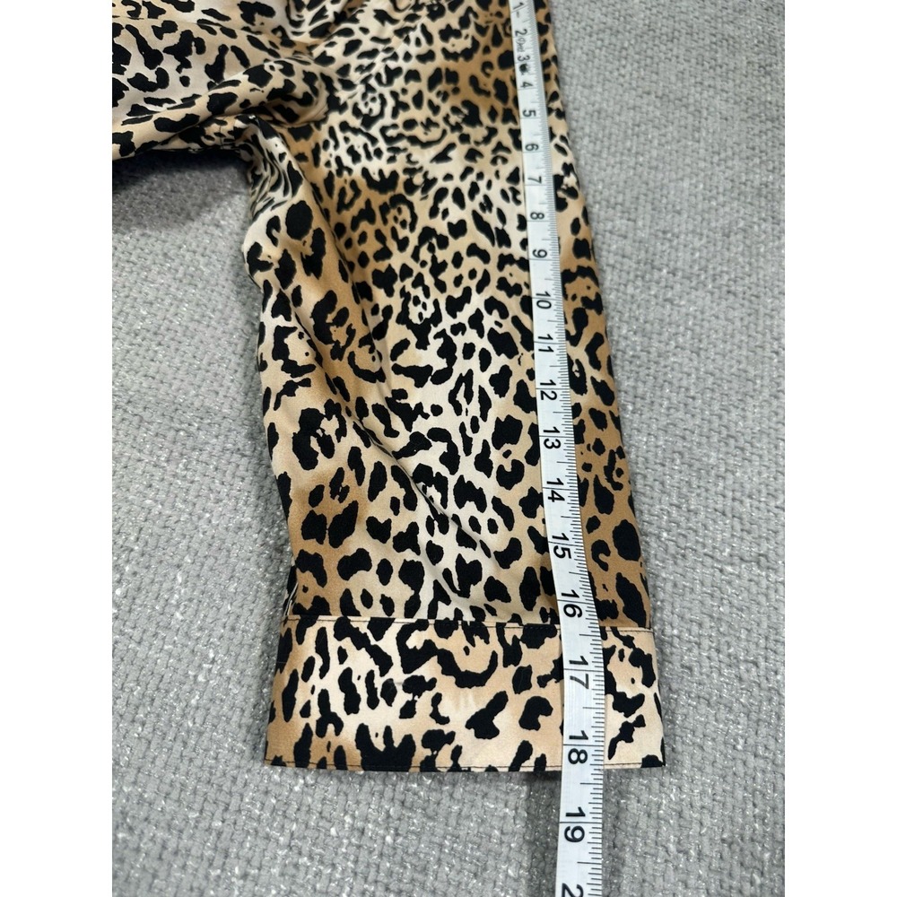 Chicos Top Womens 3 XL Animal Print Cotton Blouse No Iron Tie Waist Career - Picture 7 of 10
